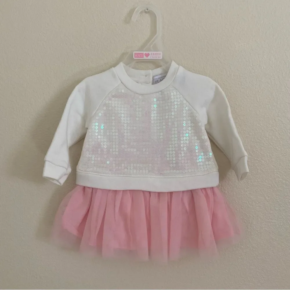 Children’s Place | Tutu Sequin Sweatshirt Dress, 3-6M